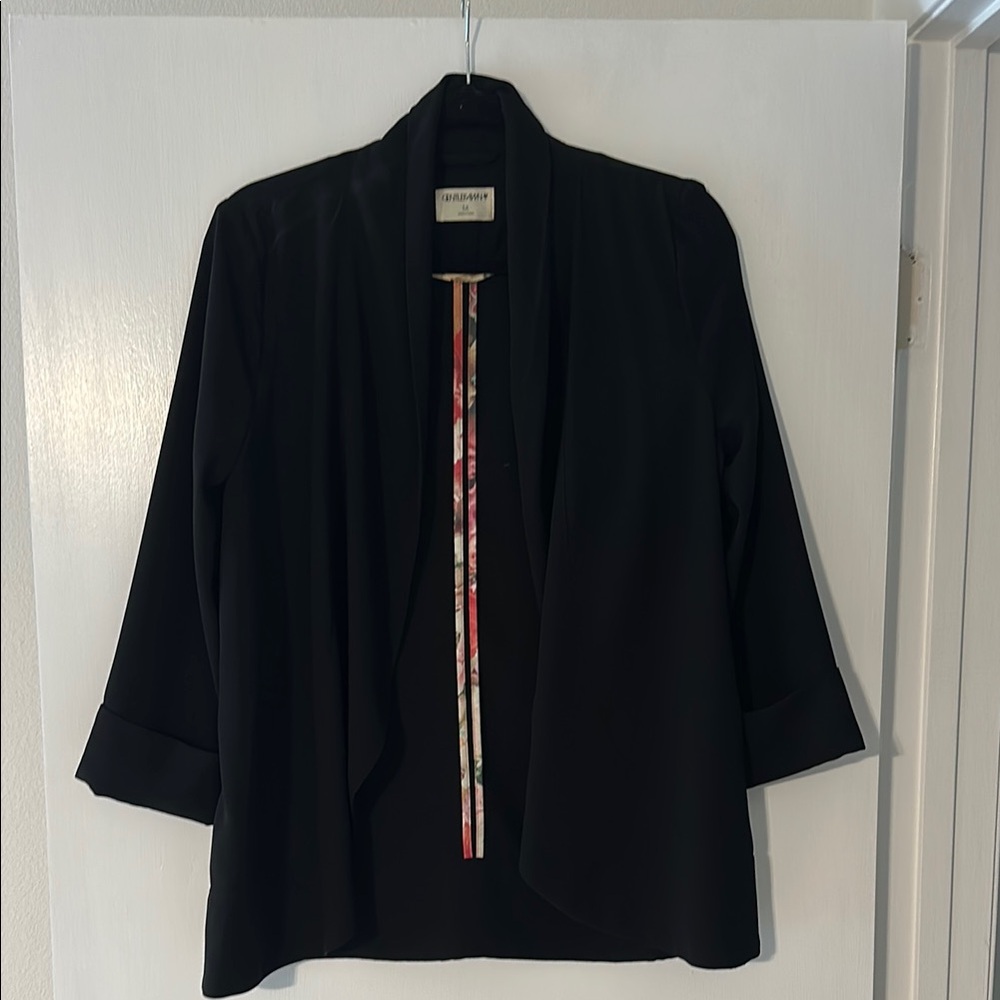 Gentle Fawn Black Blazer with Striped Trim